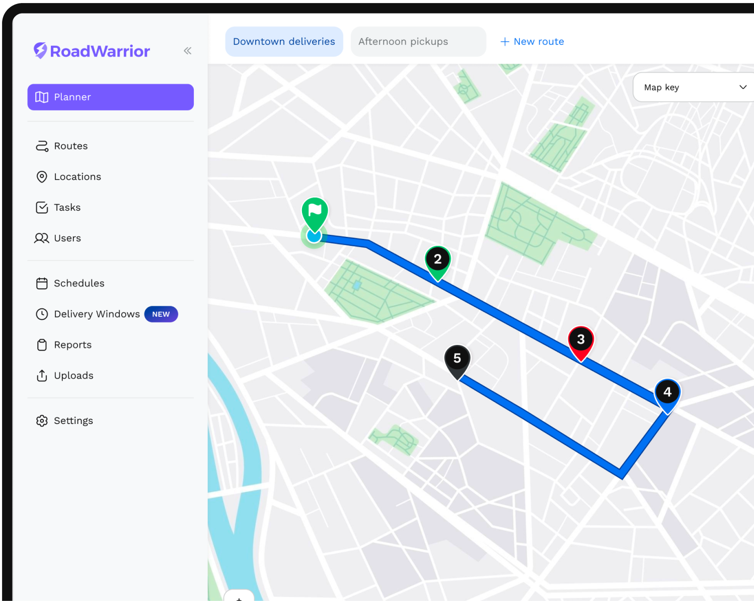 RoadWarrior Teams portal on desktop