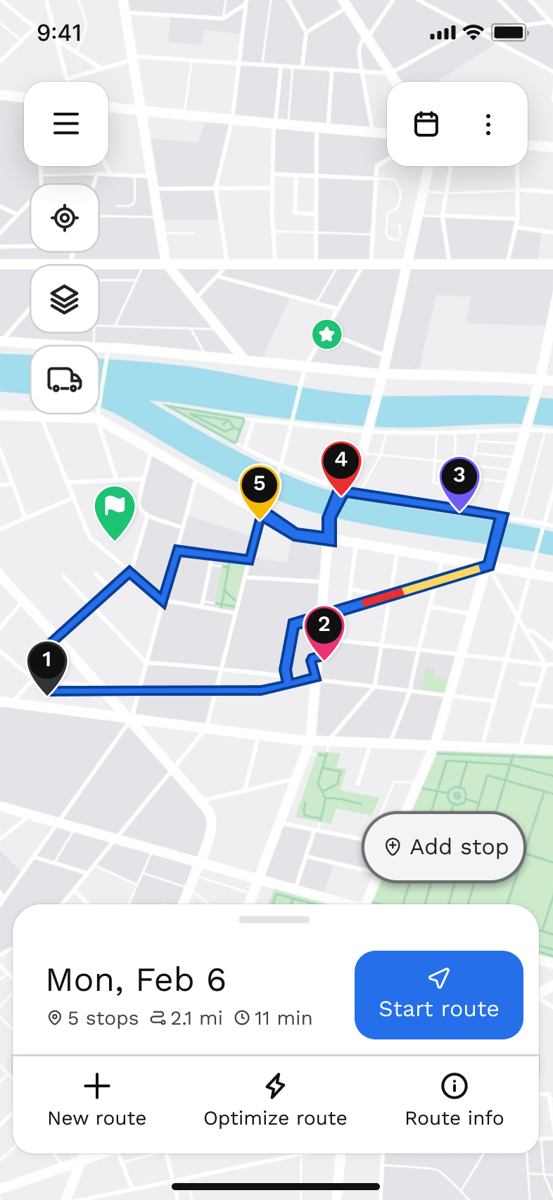 RoadWarrior route list on iPhone